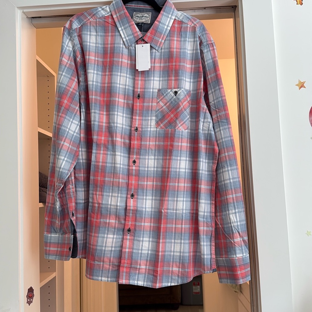 Flag & anthem button down shirt new with tags